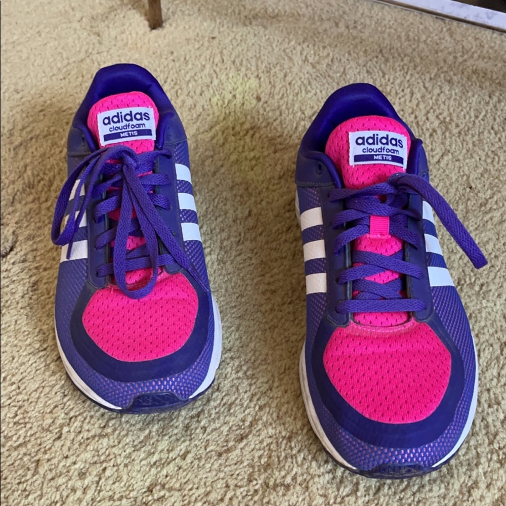 Pink and purple Adidas cloudfoam Metis shoes
